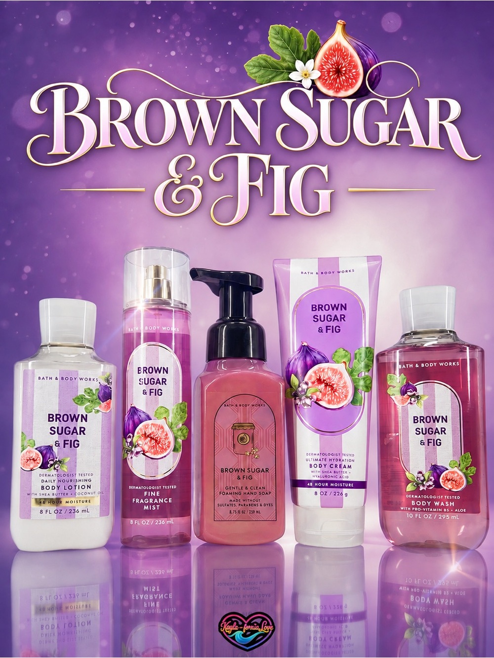 BBW Brown Sugar & Fig 5pc Complete Body Care Gift Set NWT